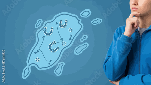 Attracting Potential Customer Concept With Magnets And Directional Arrows