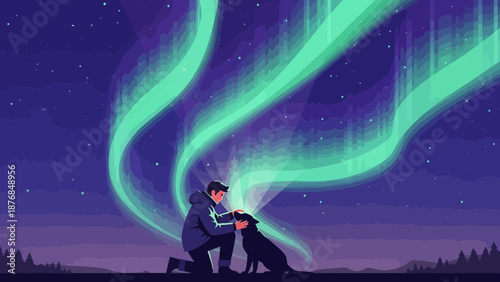 Aurora Companionship Northern Lights Unforgettable Connection with Beloved Pet