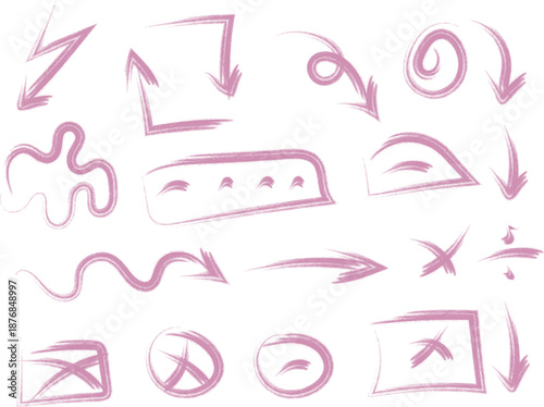 Tableau sur toile A collection of 20th century drawn arrows and symbols