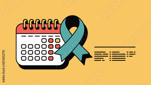 Awareness calendar ribbon Vector