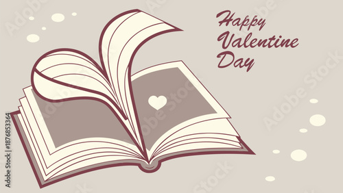 Happy Valentine's Day book with heart page turn
