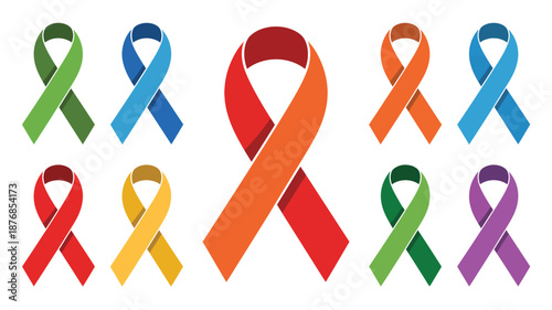 Colorful awareness ribbons Vector
