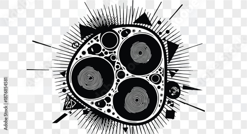 black and white film reel