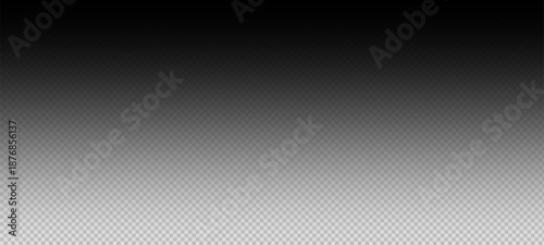 Transparent gradient banner. Abstract black fade color. Background with white and dark transparent transition. Rectangular blur fading effect. Vector graphic element