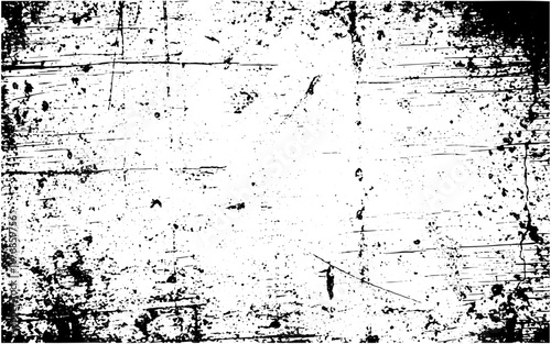 Konstfotografi Abstract grunge frame and scratch texture isolated on transparent background dis