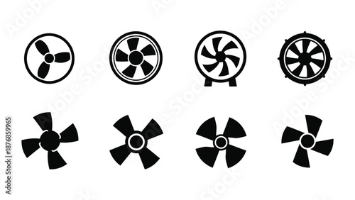 Fan or turbine icon silhouette vector symbol design