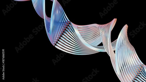 Fotografija Abstract 3D Wave Design Flowing Lines Curves Colorful