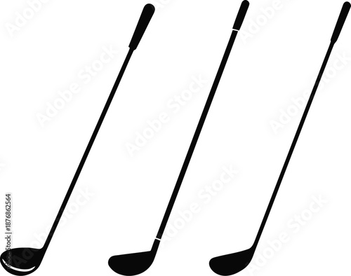 Golf club icon set. Game equipment. Professional sport, classic golf club for official competitions and tournaments. Vector illustration !