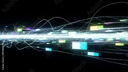 Futuristic Network Data Transfer Motion Graphics.