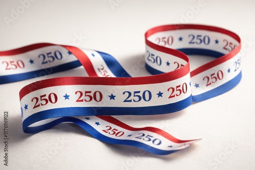 Cinta conmemorativa, 250 aniversario de Estados Unidos con colores rojo, blanco y azul. Diseño elegante y reutilizable, decoración, regalos, eventos oficiales, broches, pulseras y recuerdo patriótico