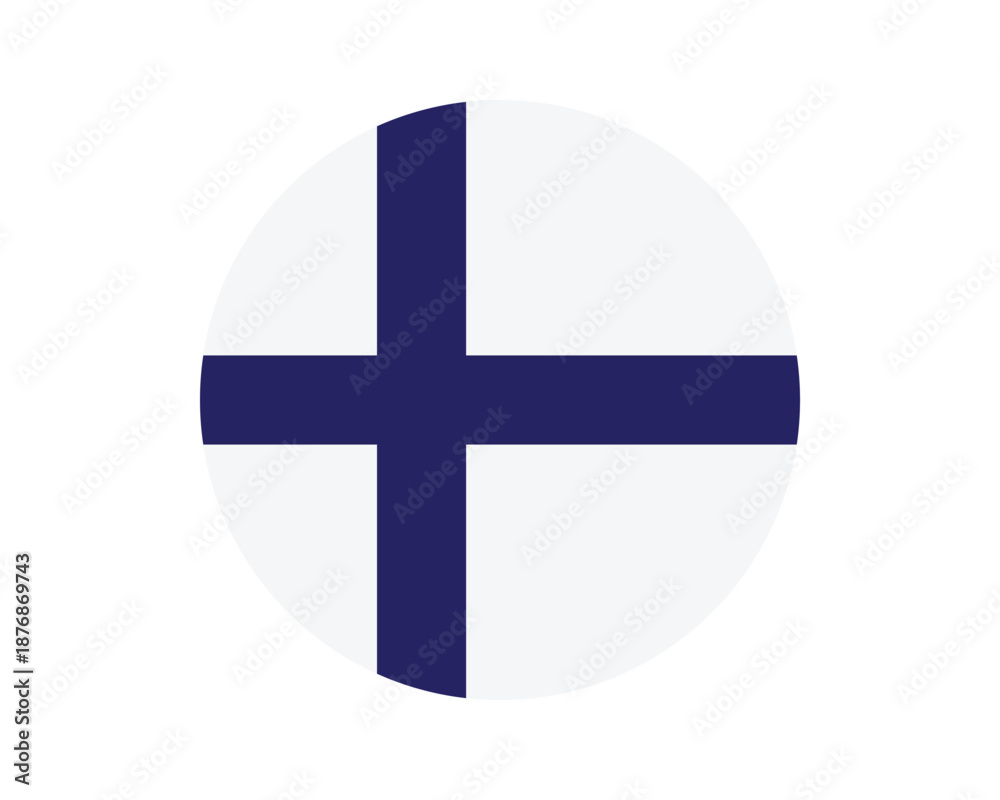 Obraz premium finland national flag circular icon vector illustration isolated on white background for travel, politics, geography and design