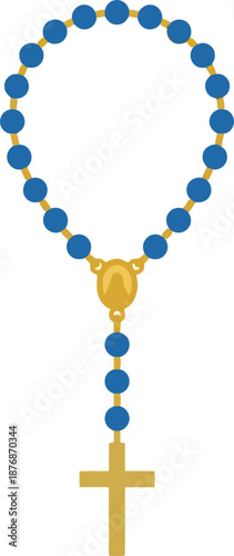 Holy rosary beads with golden cross for catholic prayer and christian faith symbol of religious spirituality and devotion to jesus christ worship sacrament holy communion hope love.