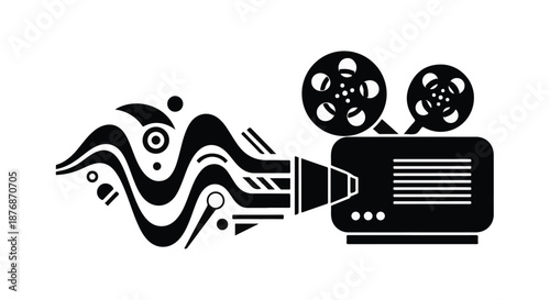 vector illustration of a movie camera
