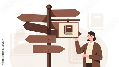 Discovering Knowledge Path Finding Direction With Educational Wooden Signpost
