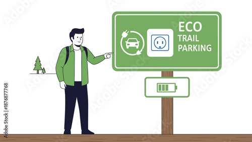 Eco Trail Adventure: Sustainable Transportation with Electric Vehicle Charging Station