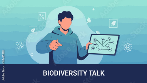 Engaging Presentation On Biodiversity And Environment On Digital Tablet Display