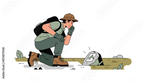 Explorer Discovers Ancient Pictogram Carved On Stone In Isolated Environment