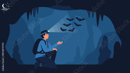 Exploring The Underground World With Bats And Stalactites On An Adventure