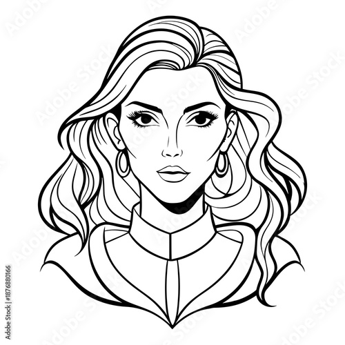Hand drawn line art facial fashion vector art illustration