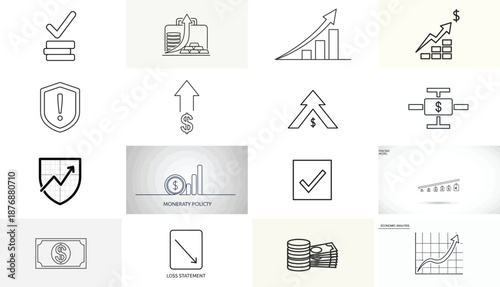 Collection of various sketchy logo designs and abstract shapes