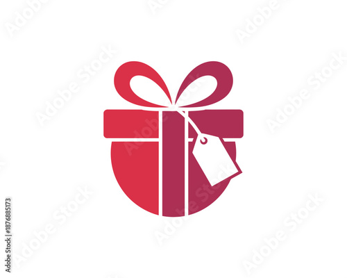 A red gift box icon with a ribbon and tag, symbolizing a present or a special offer