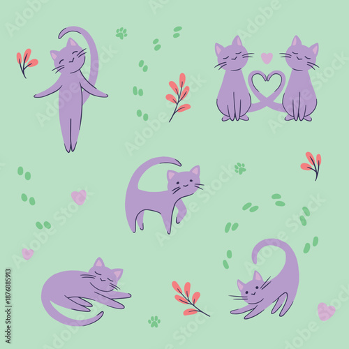 spring purple cats