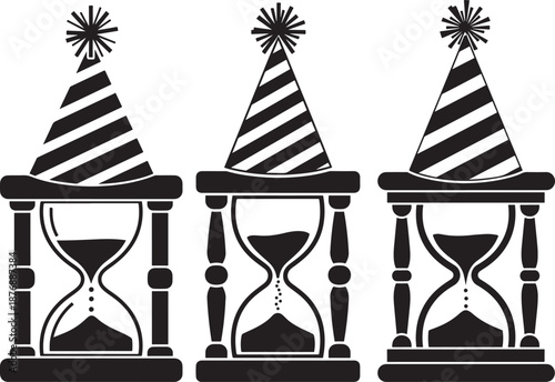 Celebrating new year with sand timer