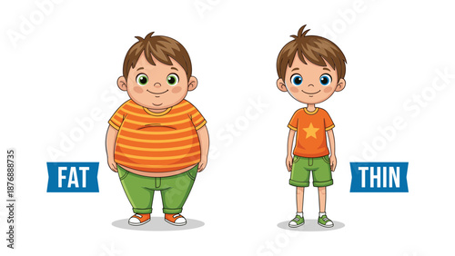 Comparison of Childrens Body Types - Fat and Thin