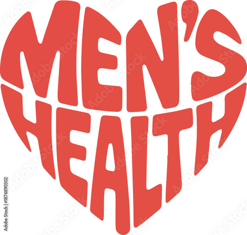 Red bold text saying mens health salt in a circular arrangement de