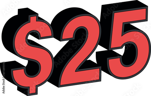 Discount offers and voucher deals with twenty five dollars savings