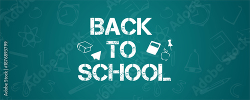 Back to school chalk on blackboard. Education concept modern design