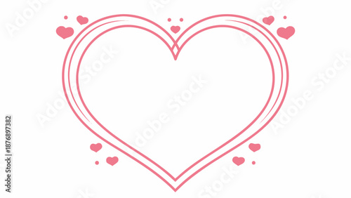 Delicate pink heart frame