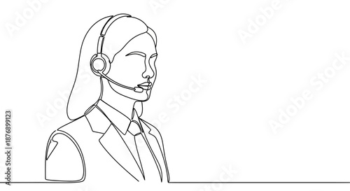 Woman Wearing Headset for Customer Support.