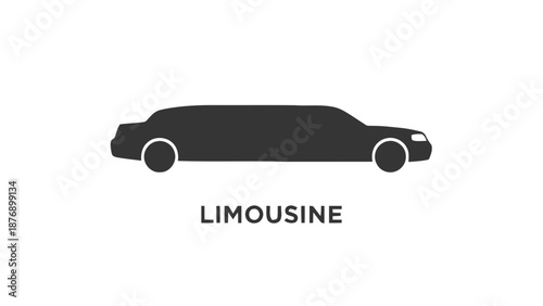 Vector illustration of a sleek luxury limousine vehicle, on transparent background