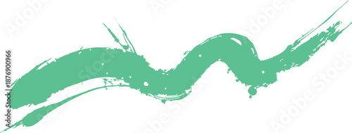 Green paint brush stroke isolated on transparent background