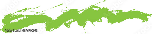 Green paint brush stroke on white background