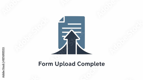 Completed form upload icon graphic.