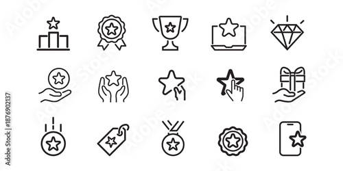 Outline Icons Mega Set – Rewards, Bonus, Business, Editable Flat Vector Pack, UI UX Editable Stroke