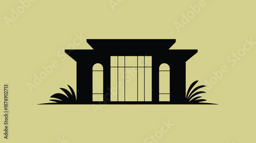 Modern building with large windows and minimalist design elements