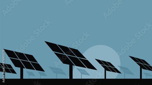 Solar panels generating clean energy under sunny blue sky