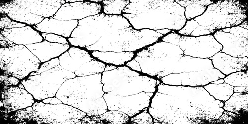 Grunge textured surface featuring a pattern of old cracked soil and dry earth with rough stone and broken cement details