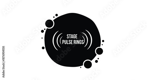 Sound wave pulse ring symbol with circular motion vibration effect isolated on a white background for audio engineering broadcast graphics and multimedia user interface design elements.