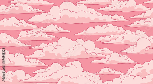 Soft pink cloud pattern fills the frame creating a dreamlike and peaceful atmosphere for a creative background design.