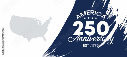 America 250th Anniversary Modern Patriotic Background with Dark Blue Brush Texture and Clean Professional Look