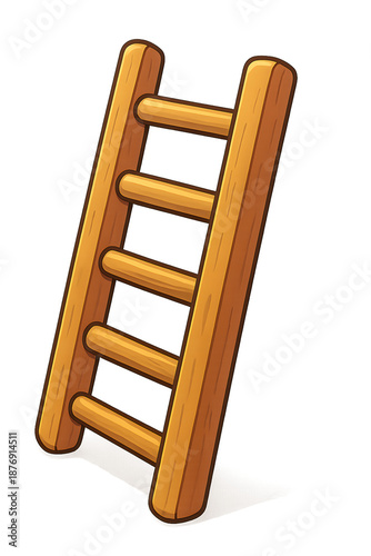 wooden ladder isolated on white