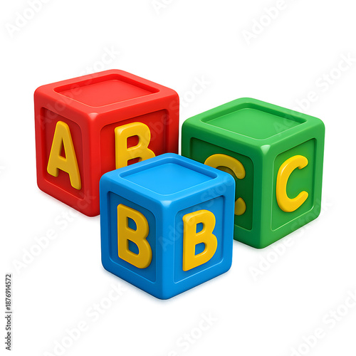 alphabet blocks isolated on white