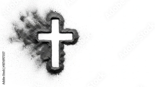 Ash Wednesday Cross Sign, Christian Symbol, Religious Background