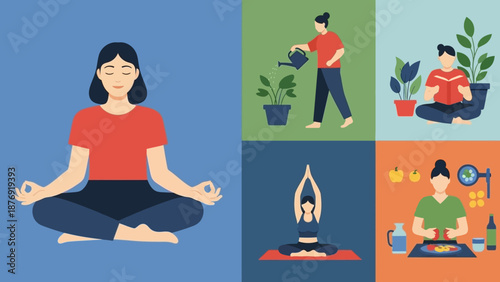 Woman Meditating in Lotus Position Serene.