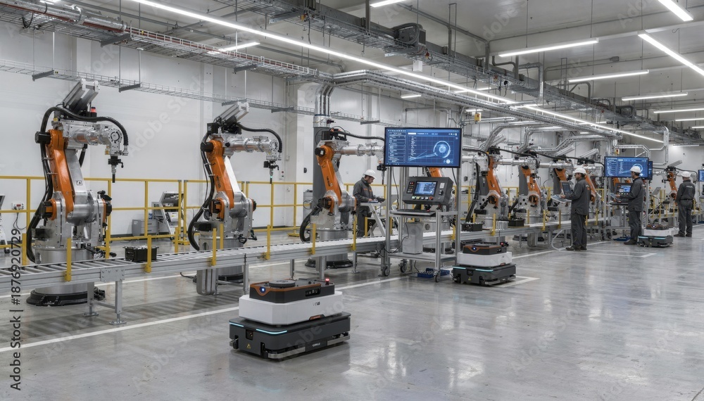 Fototapeta premium Advanced Robotics in Automated Manufacturing Facility Setup