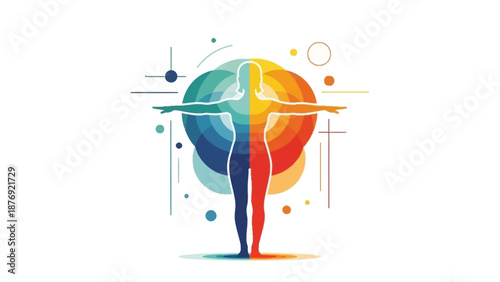 Human Brain Anatomy Illustration with Colorful Details.